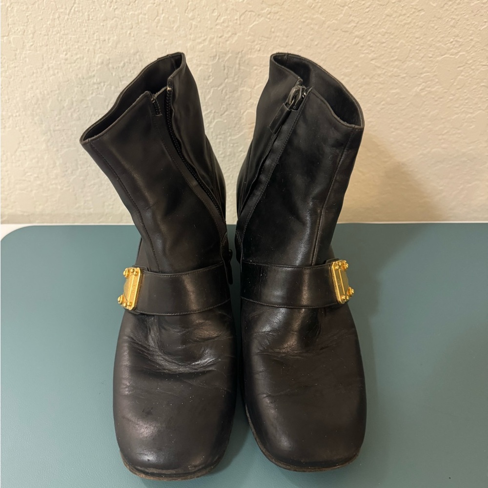 Louis Vuitton Black Leather Ankle Boots